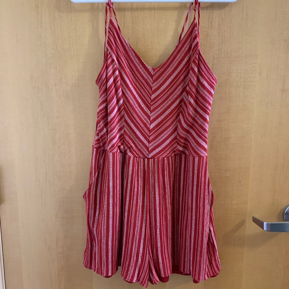 A romper with stripe details